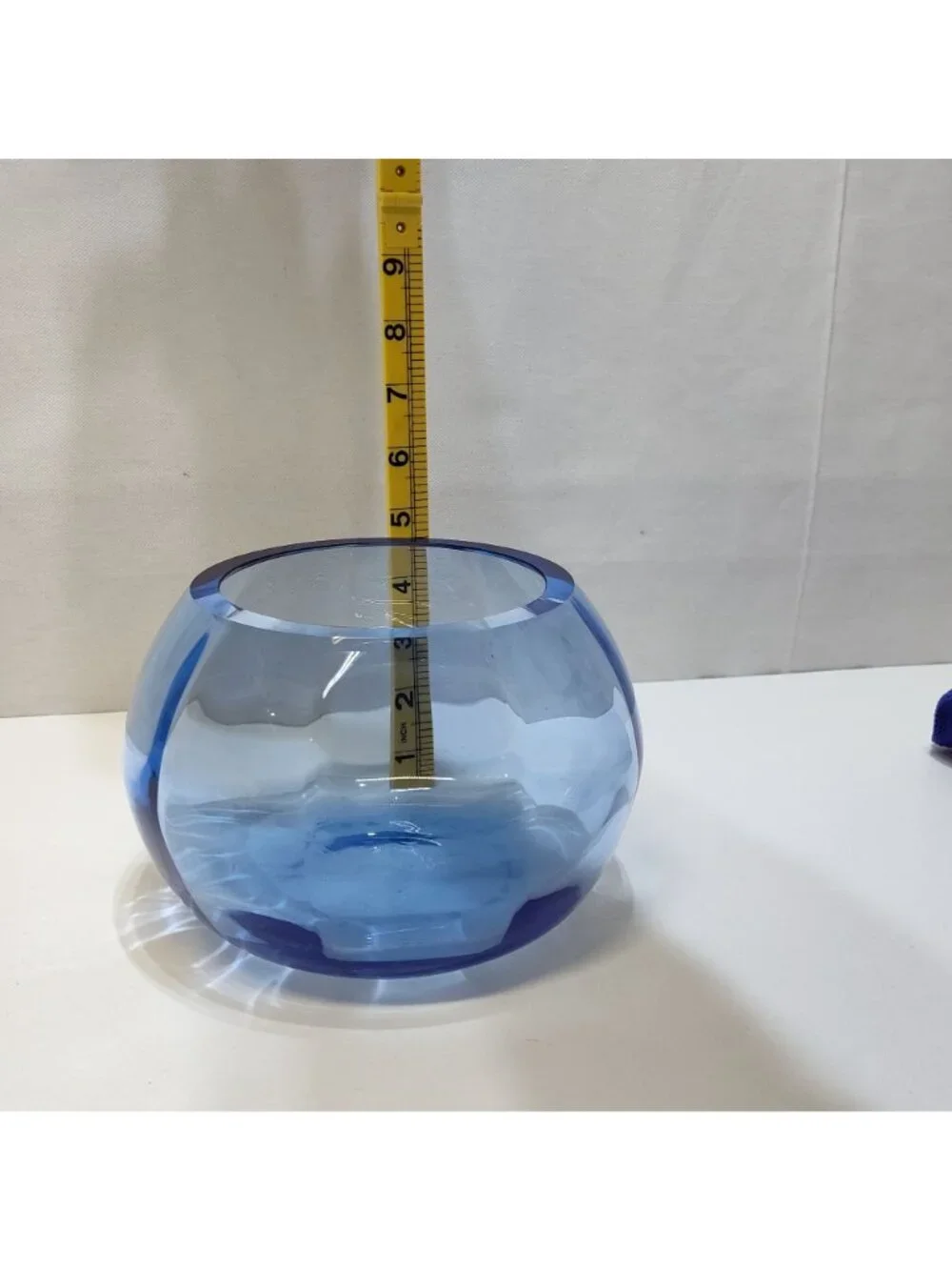 Tiffin Optic Copen Blue Art Glass Bowl Handcrafted Elegant Collectible Vintage